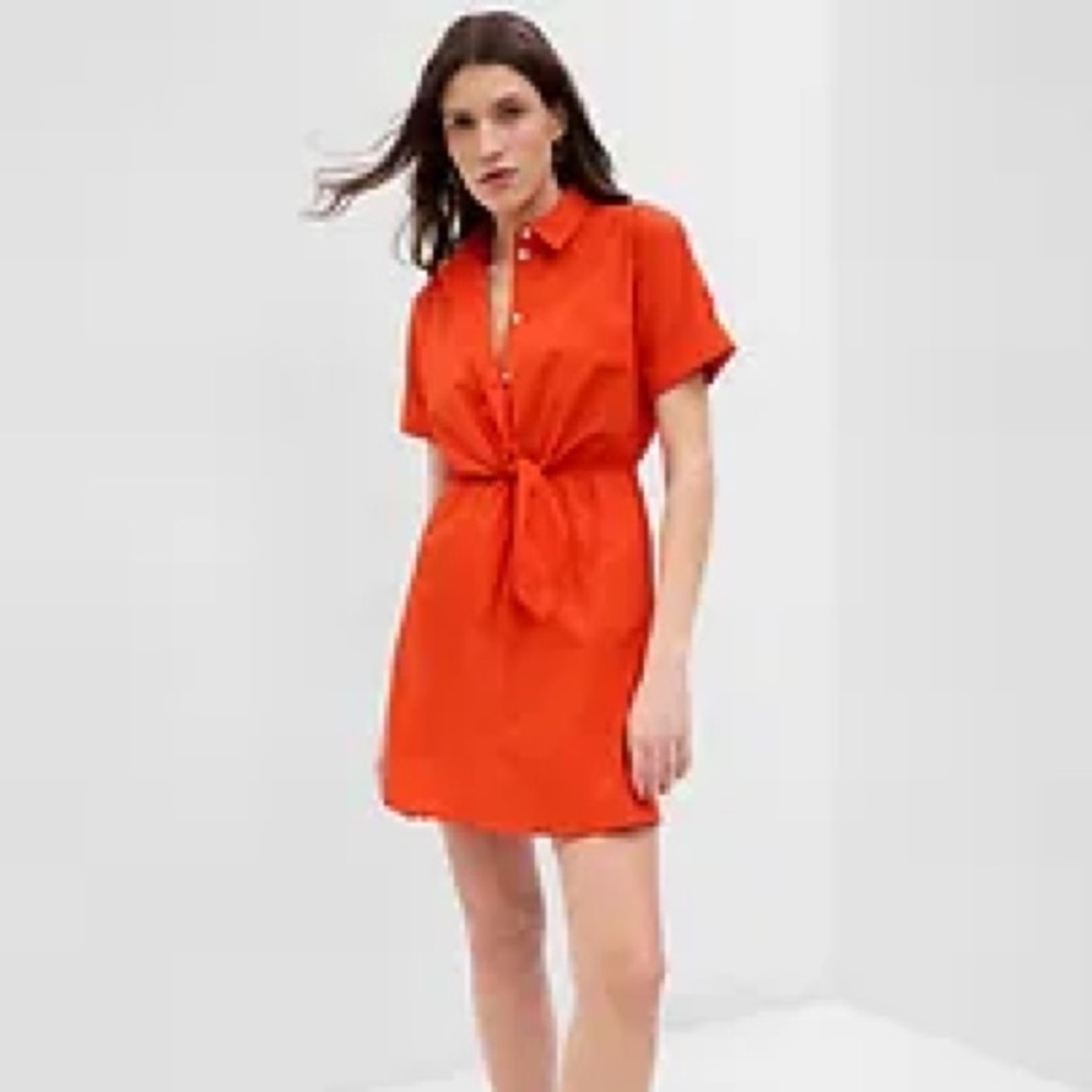 Gap Tie Front Mini shirt dress
